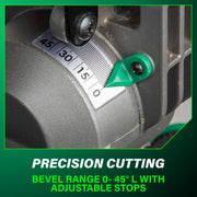 Metabo HPT 10-Inch Single Bevel Compound Miter Saw, 15-Amp Motor, Xact Cut Shadow Line, Adjustable Bevel 0-45, Miter 0-52, 40T TCT Blade, Lightweight 24 lbs, C10FCG2