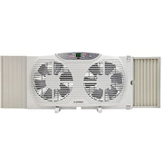 Lasko W09550 Remote Control Electronically Reversible Twin Window Fan with Thermostat