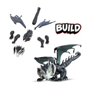 Basic Fun Dungeons & Dragons Questers Black Dragon Buildable Figure, 5-Inch Collectible Toy with Break-Apart Egg Capsule, D20 Die, Quest Card, Dark Ooze Finish