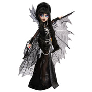 Mattel Monster High Skullector Elvira Mistress of the Dark Doll, Black Faux Leather Dress, Silvery Batwing Cape, Chain Belt, Doll Stand, HYV99