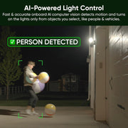Wyze Cam Floodlight Pro Outdoor Security Camera, 3000-Lumen Adjustable LEDs, 180 Panoramic View, 2K HD, Color Night Vision, Motion Detection, 105dB Siren, Wired, White, WYZECFLP