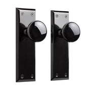 Signature Hardware 480923 953546-PA Hubbard Solid Brass Passage Door Knob Set, Black Nickel