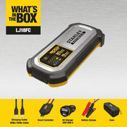 Baccus Global Stanley LJ12FC Lithium Jump Starter, 1200 Peak Amps, Dual USB Charging Ports, Reverse Polarity Protection, Bright LED Light, Powder-Coated Metal Clamps