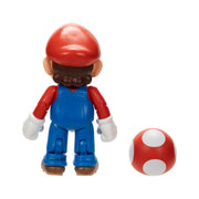 Jakks Pacific Super Mario 4-Inch Articulated Action Figure with Red Mushroom Power Up - Plastic