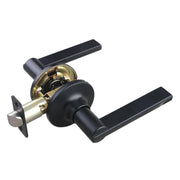 Ironto Passage Set - Round Rosette - Lever Handle - Matte Black