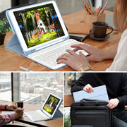 SZPSGC Keyboard Case for iPad 10.2 7th-9th Gen, Wireless Magnetic Detachable Bluetooth Keyboard, Built-in Pencil Holder, Blue
