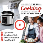Gourmia GRC512 5 Qt Rice Cooker & Steamer, 20 Cup Cooked (10 Cup Uncooked) Stainless Steel