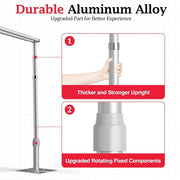 Emart Photo Studio Background Stand, Heavy Duty Double Crossbar, Adjustable 10x10ft, Silver