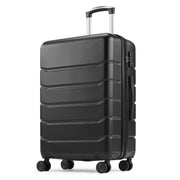 Alvantor Hardside Spinner Luggage, Lightweight Impact-Resistant ABS, TSA Lock, 360 Spinner Wheels, Expandable, Black, 20-28 Inch