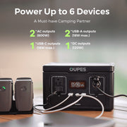 OUPES Exodus 600 Portable Power Station 256Wh Backup LiFePO4 Battery 600W AC Outlet Solar Generator