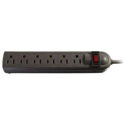 C2G 6-Outlet Power Strip Surge Suppressor, 4500A, 6500V Protection, Black, 4ft Cord, 125V, 1875W, 29300
