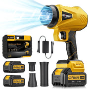 GEVEELIFE Cordless Leaf Blower Turbo Jet, 800000 RPM, 20V, 2 x 5.0Ah Batteries, Yellow