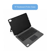 Onn Keyboard Folio Case for 11 Inch Tablet, Detachable Bluetooth Keyboard with Built-In Trackpad, Magnetic Kickstand, Integrated Stylus Holder, Black