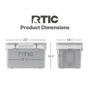 RTIC 504.0587928 Ultra-Light 32 Quart Hard Cooler Insulated Portable Ice Chest Dark Grey And Cool Grey