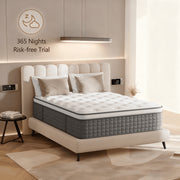 Kizreo Firm Queen Hybrid Mattress, 12 Inch Gel Memory Foam, 744 Individual Pocket Springs, Edge Support, Pressure Relief, CertiPUR-US
