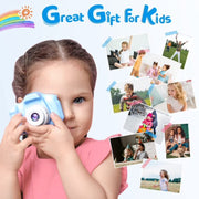Lomyolo Kids Camera for Boys and Girls Kids Christmas Toy Digital Video Cameras Toddler 1080 HP Camera Christmas Birthday Gifts for Kids Mini Camera Toys for Girls Age 3 4 5 6 7 8 9 10 Blue 32GB Card