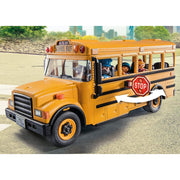 Playmobil City Life School Bus, 46-Piece Playset with Flashing Lights, Stop Sign, Removable Roof, 4 Figures, Accessories, Yellow