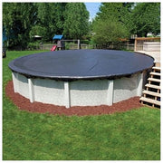 GLI Pool Products Fine Mesh 18ft Round Winter Pool Cover, Black Vinyl, Drawstring Closure, 450018RDESM3BX