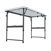 Lifetime Height Adjustable Folding Table, 4 Foot, White Granite, Alloy Steel Frame, Fold-In-Half, 80952