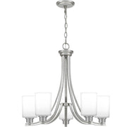 Quoizel Pruitt 5-Light Chandelier, 26 Inch, Brushed Nickel, Transitional Style, PRUO5026BN