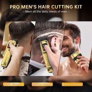 Cshidworld Professional Hair Clipper Set for Men, 7000Rpm Motor, High Carbon Steel Blades, IPX6 Waterproof, 3-in-1 Cordless Kit with LED Display, PCTE003GO