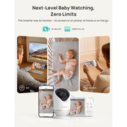 Dr.Care 5 Smart WiFi Baby Monitor, Dual 2K Ultra HD Cameras, Split-Screen, Pan-Tilt-Zoom, Sound & Cry Detection, Temperature & Humidity Monitoring, Two-Way Talk