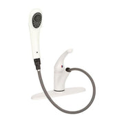 Delta 470-WH-DST Signature Single-Handle Pull Out Sprayer Kitchen Faucet, White