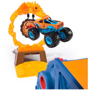 Monster Jam El Toro Loco Long Jump Playset, Exclusive Edition, Includes Die-Cast Truck, Ramp Launcher, Flaming Ring & Crush Cars, Stunt Toy for Kids Ages 3+ by Spin Master