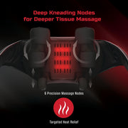 FitRx 9484 Shiatsu Pro Back and Neck Massager, Cordless Heated, Six Deep-Kneading Nodes, Three Massage Modes, Dual Heat Levels, Portable, Rechargeable Battery