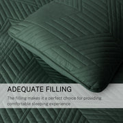 Exclusivo Mezcla California King Quilt Bedding Set Lightweight Green Oversized Soft Geometric Coverlet with 2 Pillow Shams