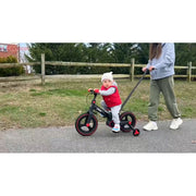 JMMD Toddler Bike, 6-in-1 Foldable Balance Bike with Push Handle, Training Wheels, Adjustable Seat and Handbrake, 12-Inch Wheels, Black, S900Black