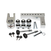 Uriah Products 623411 Aluma-Tow Adjustable Trailer Hitch, 12,000 lb Towing Capacity, 3 Interchangeable Hitch Balls, Locking Pins, Rustproof Aluminum, Fits 2-Inch Receivers