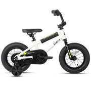 Glerc 12 Inch Kids BMX Bike with Training Wheels, Coaster Brake, Adjustable Seat, White