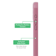 onn MagSafe Compatible Phone Case with Kickstand for iPhone 17 and iPhone 17 Pro, Frosted Clear Back, Matte Pink Sides
