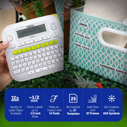Brother PT-D210WM Desktop Label Maker, Corded Electric, Multicolor, Compatible with TZe Laminated Tapes, 14 Fonts, 0.47 in Max Label Width