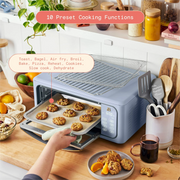 Beautiful 19331 Infrared Air Fry Toaster Oven, 9-Slice, 1800 W, Cornflower Blue by Drew Barrymore