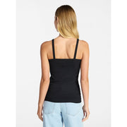 No Boundaries Ribbed Cami Top, Women's, L, Black Soot