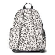 Madden NYC MNY-397 Women's Dome Backpack with Front Pockets and Removable Pouch, Smiley - 100% Polyester