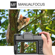 Saneen W01 4K 48MP 16X Zoom Digital Camera, Black