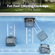 WYBOT B1 Robotic Pool Cleaner, Cordless, Dual-Motor Suction, Smart Navigation, Self-Parking, 120min Runtime, Black Green