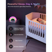 Momcozy WN010-GR10BA Baby Sound Machine with 34 Soothing Sounds, Customizable Night Lights, App Control, Sunrise Alarm, Sleep Trainer for Newborns and Toddlers WN010-GR10BA