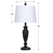 Cinkeda Table Lamps Set of 2, 27 in Tall Gold Industrial Bedside Lamps with USB and Type-C Charging Ports, Modern 3-Way Dimmable Touch Control, White Linen Shades, WMTD-939