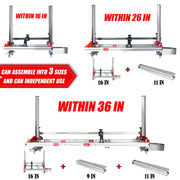 Zozen Chainsaw Mill Portable Sawmill Adjustable 14-36 in Bar Length Flexible Cutting Guide System with Felling Wedges and Assembling Tools