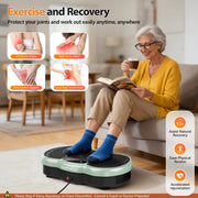 Anqdy Vibration Plate Exercise Machine with LCD Display, Resistance Bands, Wellness-Focused, Green, Star-Green