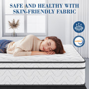 Neche 10 Inch Twin Mattress, CertiPUR-US Certified Memory Foam Hybrid, Medium-Firm Euro Top, Breathable Hypoallergenic Foam, Motion Isolation, Vacuum Roll Packed