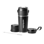 Nutribullet Flip Insulated Portable Blender with Matte Black 18oz Stainless Steel Cup, USB-C Rechargeable, High-Torque Motor NBPB10350AK