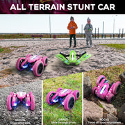 Force1 USA Toyz Tornado Extreme RC Car, Dual-Sided Driving with Bright LEDs, Off-Road Rubber Tires, Rechargeable, Pink