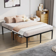 Capri Queen Bed Frame, Heavy-Duty Metal Platform, 18 Inch High, 2200 lb Capacity, Noise-Free, Black