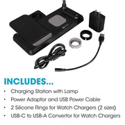 OttLite LED Desk Light With Multi-Device Charging Station, Black