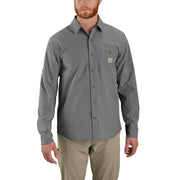 Carhartt Men's Force Sun Defender Relaxed Fit Lightweight Long Sleeve Button-Down Shirt, Steel, 4XLarge, 106552